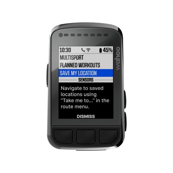 Wahoo ELEMNT Bolt V2 mostrando mapa con recálculo de ruta