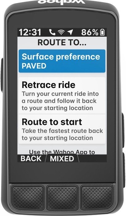 Wahoo Bolt 3 — Opciones de ruta