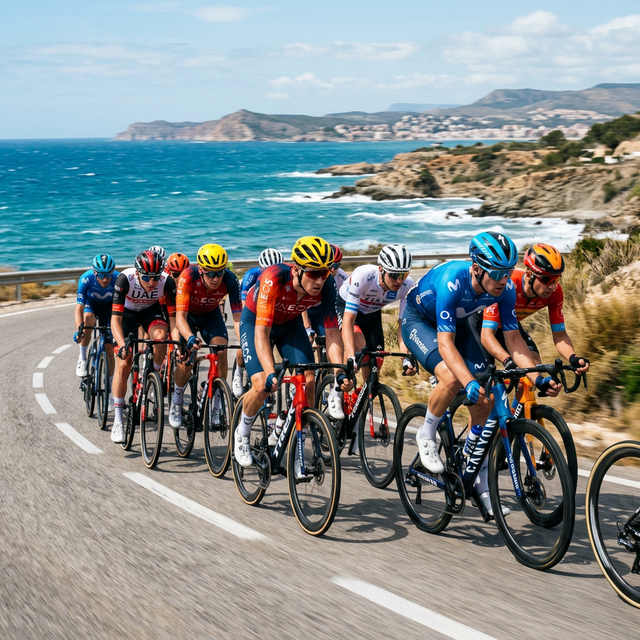 Ciclismo en pelotón vista rápida